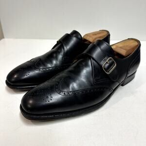Crockett & Jones x Peal & Co. x Brooks Brothers Monk Strap Wingtip Black 324 11